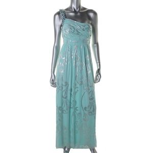 Teal One-Shouldered Evening/Prom Dress